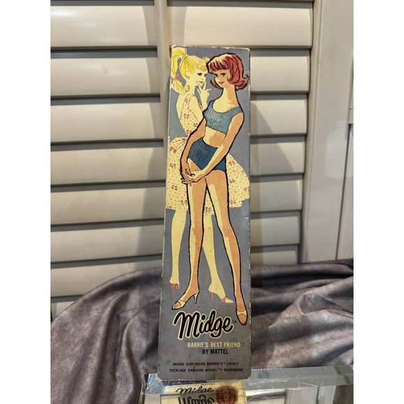 1962 BARBIE Best Friend MIDGE Doll  Original Box w/‎ Papers- VINTAGE Mattel #860 - Picture 3 of 11